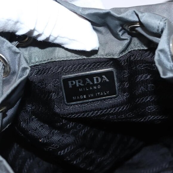 PRADA Backpack Nylon Gray Silve main image 4